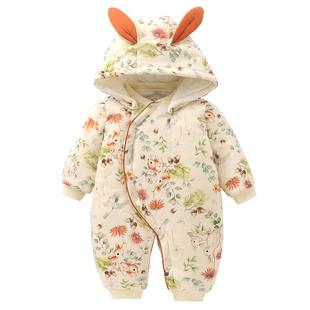 婴儿衣服棉衣冬季加厚夹棉连体衣宝宝冬装外出服棉服秋冬保暖女宝