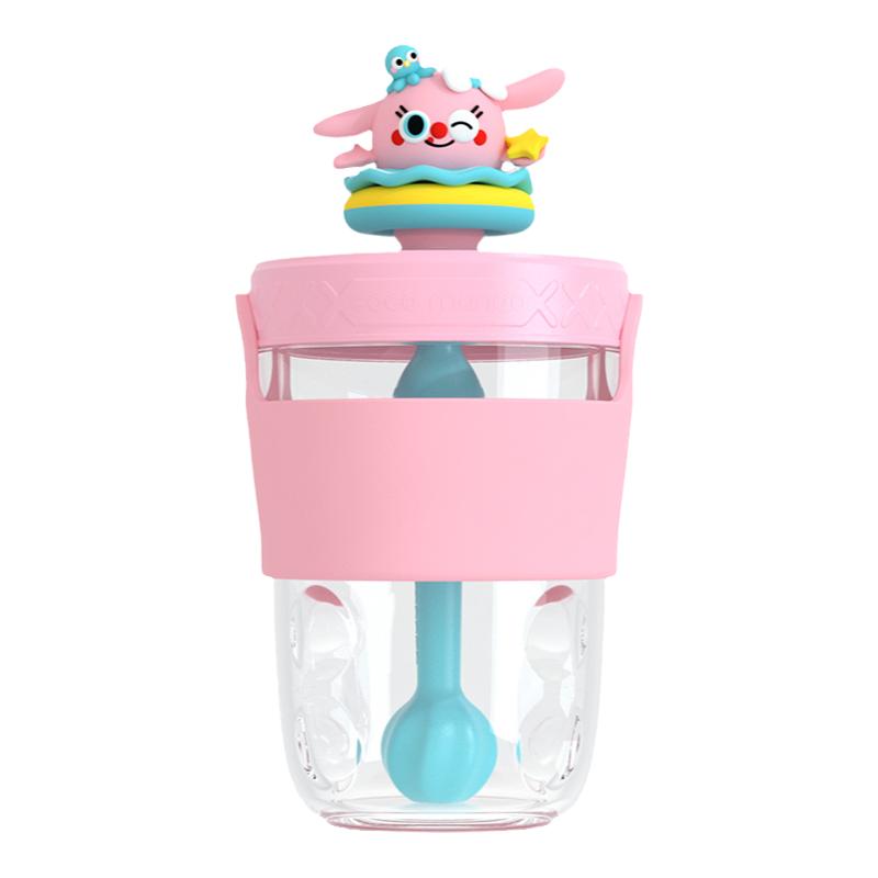 明星同款cocomango吸管水杯女网红可爱小学生儿童防摔背带夏季杯