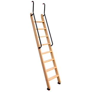 阁楼室内简易扶梯子家用加厚直梯店铺爬梯踏步登高实木双扶手梯子