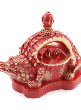 正品李居明2025蛇年鳄鱼灯摆件