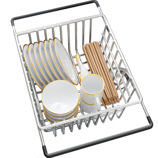 水槽沥水篮沥水架厨房可伸缩洗菜盆不锈钢水池盆中盆碗盘过滤碗碟