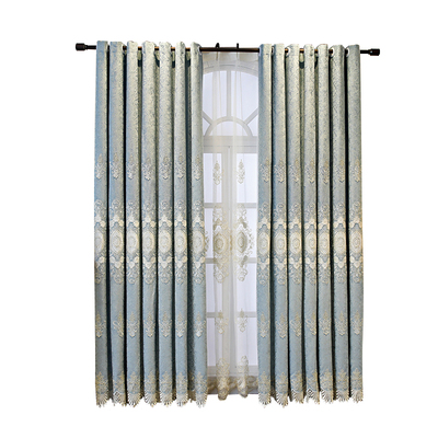 欧式窗帘遮光绣花窗帘遮光纱