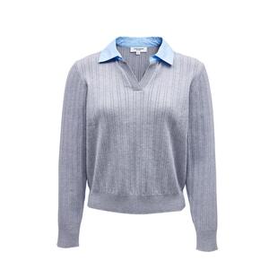 vq区绫致Vero Moda针织衫2025春新款假两件格雷系上衣MIU风时尚潮