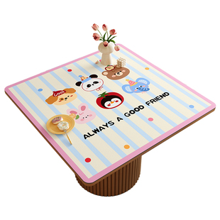 客厅卡通多巴胺餐桌垫防烫耐高温隔热垫台布桌布正方形茶几专用垫