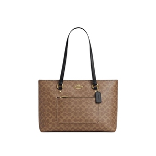 COACH/蔻驰官方 奥莱款STATION女士PVC配皮单肩手提包托特包CCD69