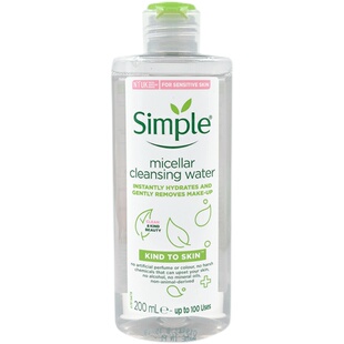 英国正品Simple清妍轻柔温和舒润卸妆水200ml防过敏柔滑不干燥