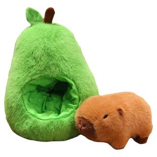 牛油果水豚卡皮巴拉玩偶公仔毛绒玩具创意可爱抱枕生日礼物送女生