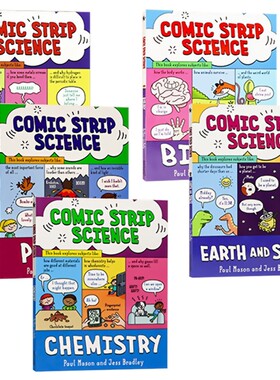 Comic Strip Science History 漫画科学历史科普绘本 英语原版进口 物理生物化学地球太空 地球漫画史 从大爆炸到鸟类 恐龙到现代