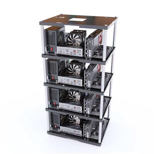 电脑机箱 支持ATX 开放式 工作室专用机箱 MATX主板 托架 叠加多层