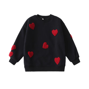 不一样特别的亲子装母女2025新款一家三口四口爱心高级感秋冬卫衣