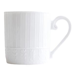 法国柏图 BERNARDAUD 卢浮系列纯白浮雕高档精致马克杯水杯咖啡杯