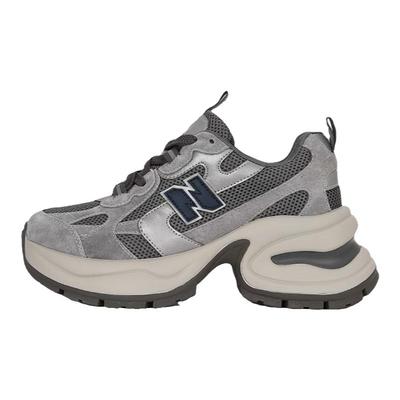 2024春季新款韩版复古增高厚底老爹鞋撞色字母运动休闲鞋女6cm跟