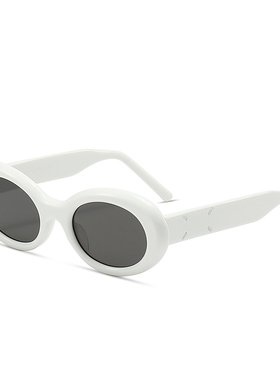 GM新款椭圆猫眼墨镜女白色