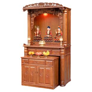 实木佛龛新中式家用财神爷立柜观音神龛佛台现代简约供桌供奉神台