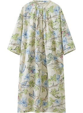 【商场同款】播26夏新品五分袖连衣裙女圆领印花裙子BDT2LD1870