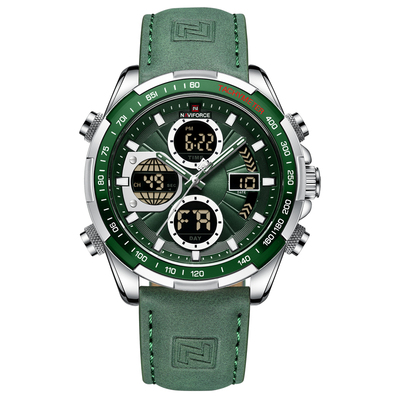 领翔复古运动男士防水皮带表夜光