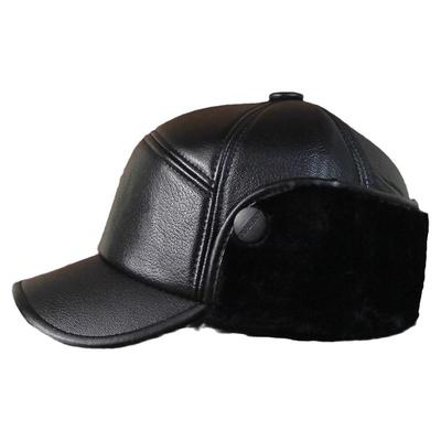 大号中老年人帽子男冬季保暖爸爸老人皮帽加绒加厚老头护耳鸭舌帽