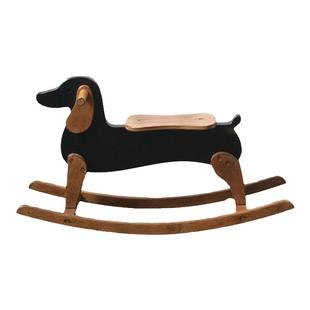 复古摇摇马成人椅子客厅摆件木制小狗送礼物大小儿童房创意装饰品