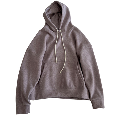 百搭纯色连帽加绒套头卫衣女宽松