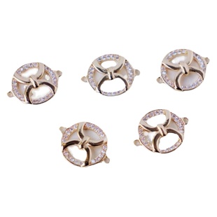 14K包金镀真金保色双环圆形锆石配件diy手工饰品手链耳饰串珠材料