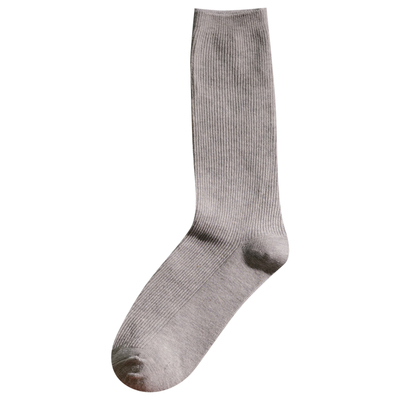 秋季日系纯色肌理感竖纹男女长袜