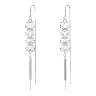 银色轻奢流苏耳线2026新款爆款高级感独特绝美长耳环精致耳坠耳饰