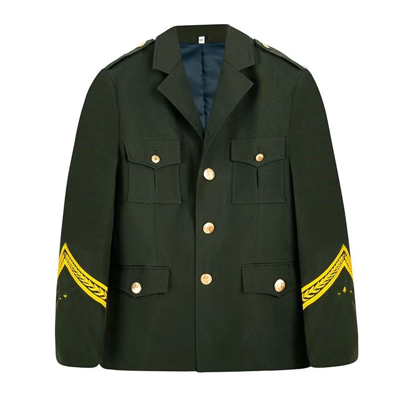 升旗手服装学生仪仗队爱国护旗礼服男女春秋款绿色乐队合唱团服装