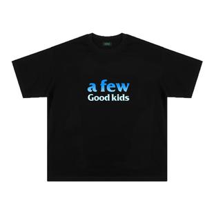 FFF联名AFGK国潮重磅纯棉基础款短袖t恤男女夏季五分半袖美式体恤