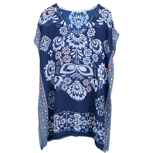 海边度假新款雪纺定位花中长款比基尼罩衫沙滩裙泳衣外搭防晒短裙