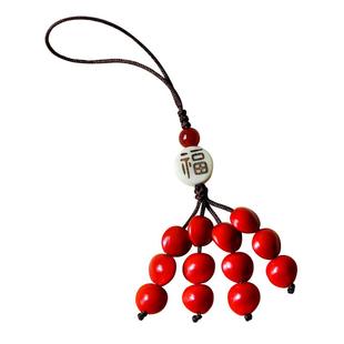 天然相思豆菩提车钥匙扣挂件桃木平安手机链包包u盘挂饰创意礼品