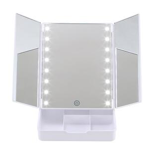 impressions好莱坞收纳化妆镜多功能led桌面美妆镜折叠梳妆镜特惠