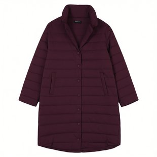 90绒不跑绒品牌尾货轻薄西装领妈妈秋冬季纯色中长款排骨羽绒服女