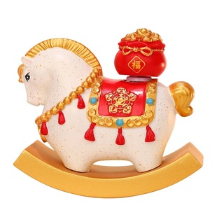马年摇摇马摆件办公室工位桌面装饰吉祥物公仔新年创意礼物小礼品