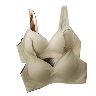 日本无痕无钢圈内衣女聚拢大胸显小胸3D软支撑睡眠文胸罩薄款夏季