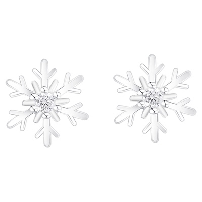 999足银雪花耳钉女2025新款爆款
