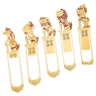 新款来袭创意神兽金属书签中国风精美黄铜镂空书签学生书夹小礼品