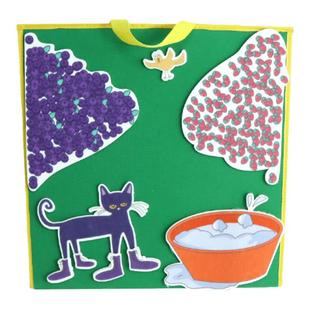 皮特猫绘本毛毡玩具幼儿园围裙剧道具英语课堂讲故事阅读启蒙教具