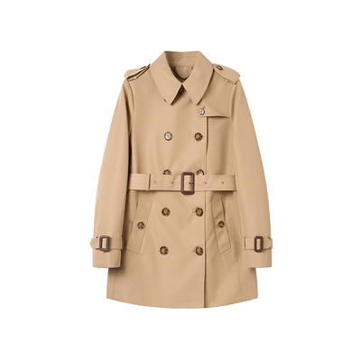 高档气质英伦风双排中长款风衣