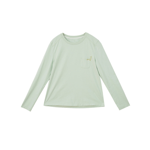 忘城H1488座/自由的诗/26春新7A抗菌222克纯棉柔软长袖t衫女上衣