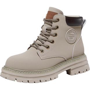 森马马丁靴女2026新款秋冬季大黄靴女英伦风短筒靴子男女春秋单靴