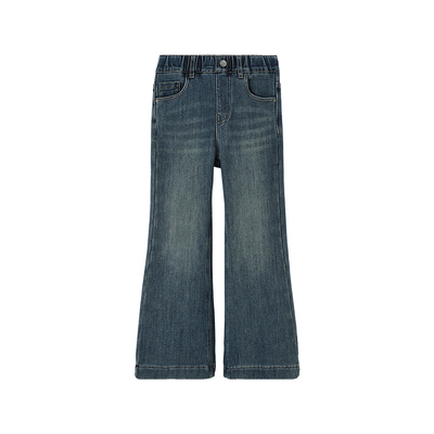 布丁哈鲁冬装童装女童洋气裤子2025秋冬新款儿童加绒微喇牛仔裤