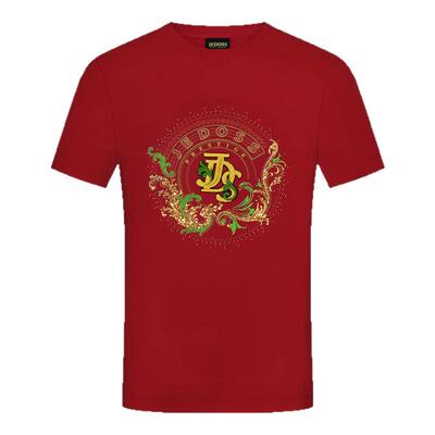 JEDOSS/爵迪斯男装春夏专柜新款立体LOGO字母刺绣短袖T恤142