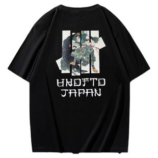 不败五道杠 HIAUTO UND夏季圆领短袖鳄鱼武士印花男女情侣款T恤潮