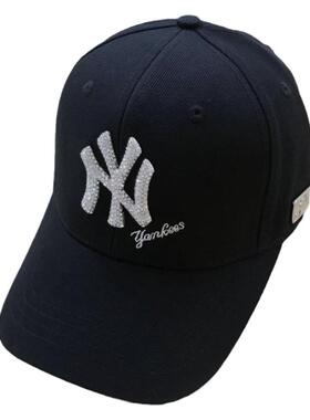 mlbla可调节ny帽闪亮钻棒球帽