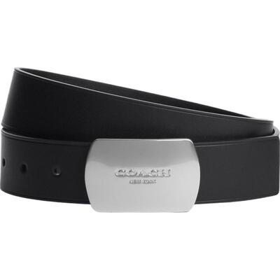 【父亲节礼物】【新品】COACH/蔻驰奥莱男士经典PLAQUE腰带，38MM