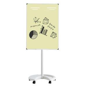 京庆天创钢化玻璃白板支架式移动带轮可檫写办公小黑板家用教学培训书写备忘板磁性儿童画板记事板家庭写字板