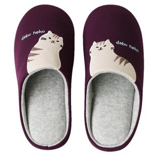 日式春秋冬软底静音亲子男女儿童情侣棉拖鞋居家室内地板卡通猫咪
