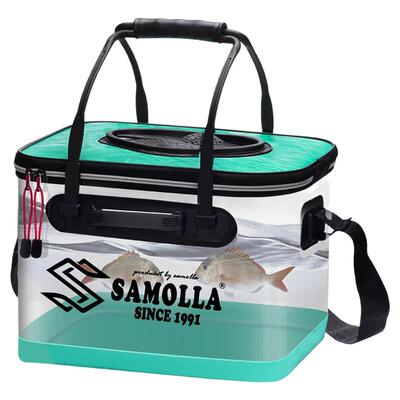 SAMOLLA透明活鱼桶加厚加硬钓鱼桶可折叠装鱼桶路亚多功能鱼护桶