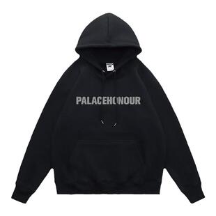 秋冬美式潮牌加绒卫衣男士冬季新款男生上衣青少年加厚男装外套男