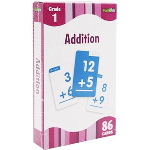 进口英文原版 加法计算数学运算Addition Flash Kids Flash Cards 86张卡片 幼儿启蒙字卡加减乘除系列卡片学龄前幼小衔接必备英语